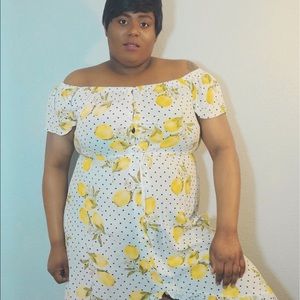 Xehar Curvy Lemon Print Dress